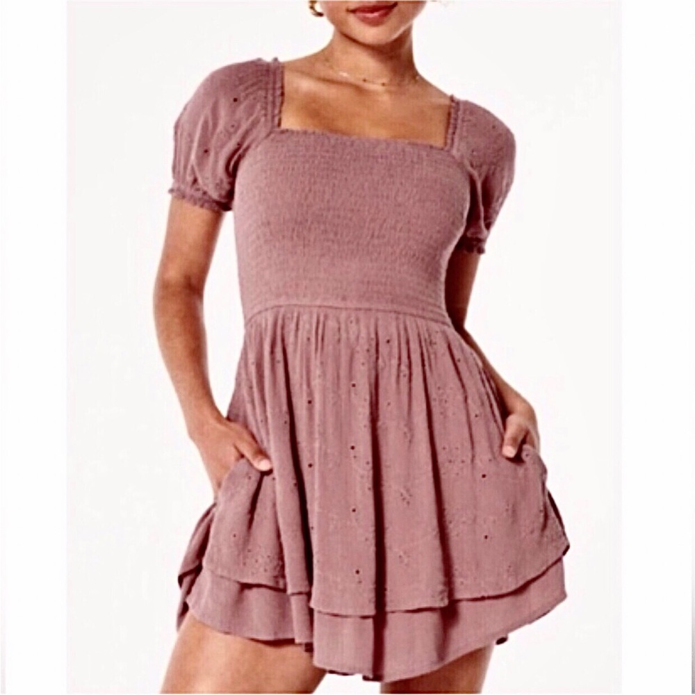 Hollister - Eyelet Tiered Romper